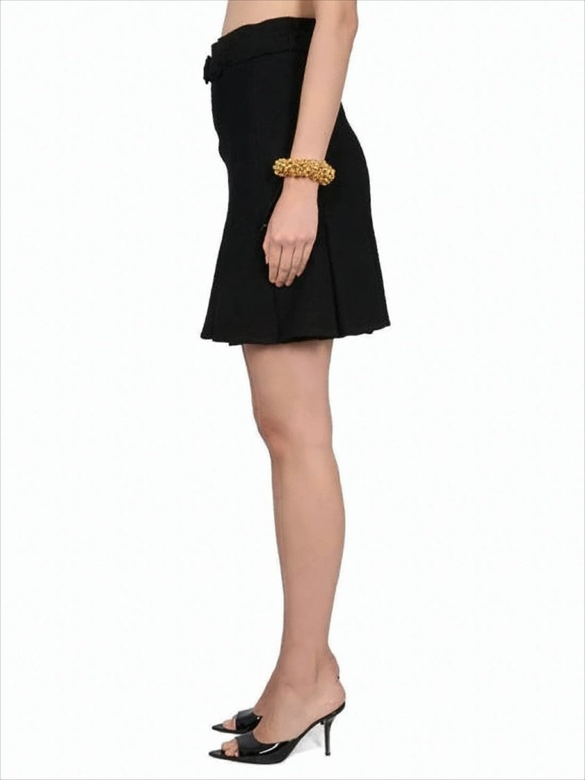 Patou Black Flared Mini Skirt