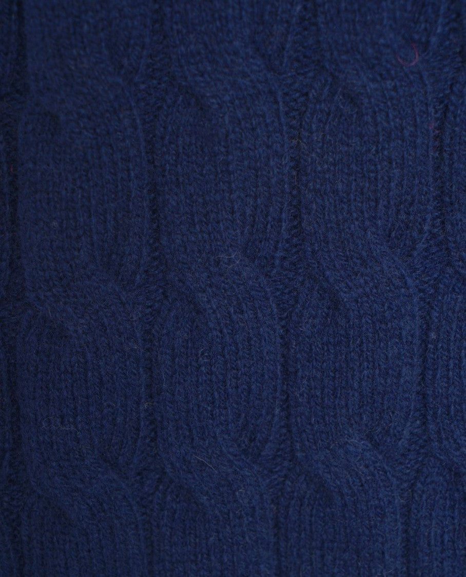 Amaranto Cable-Knit Sweater With Round Neckline And Ribbed Finishing