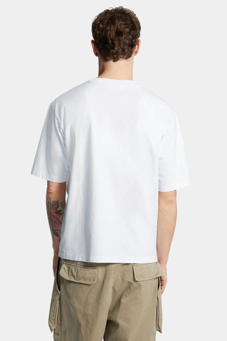 Dsquared2 White 3D-Effect Puffy Logo Printed Cotton T-Shirt