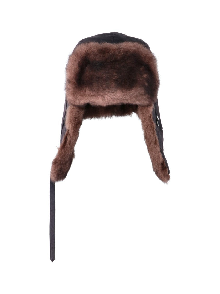 Lemaire Brown Lambskin Shearling Trapper Hat