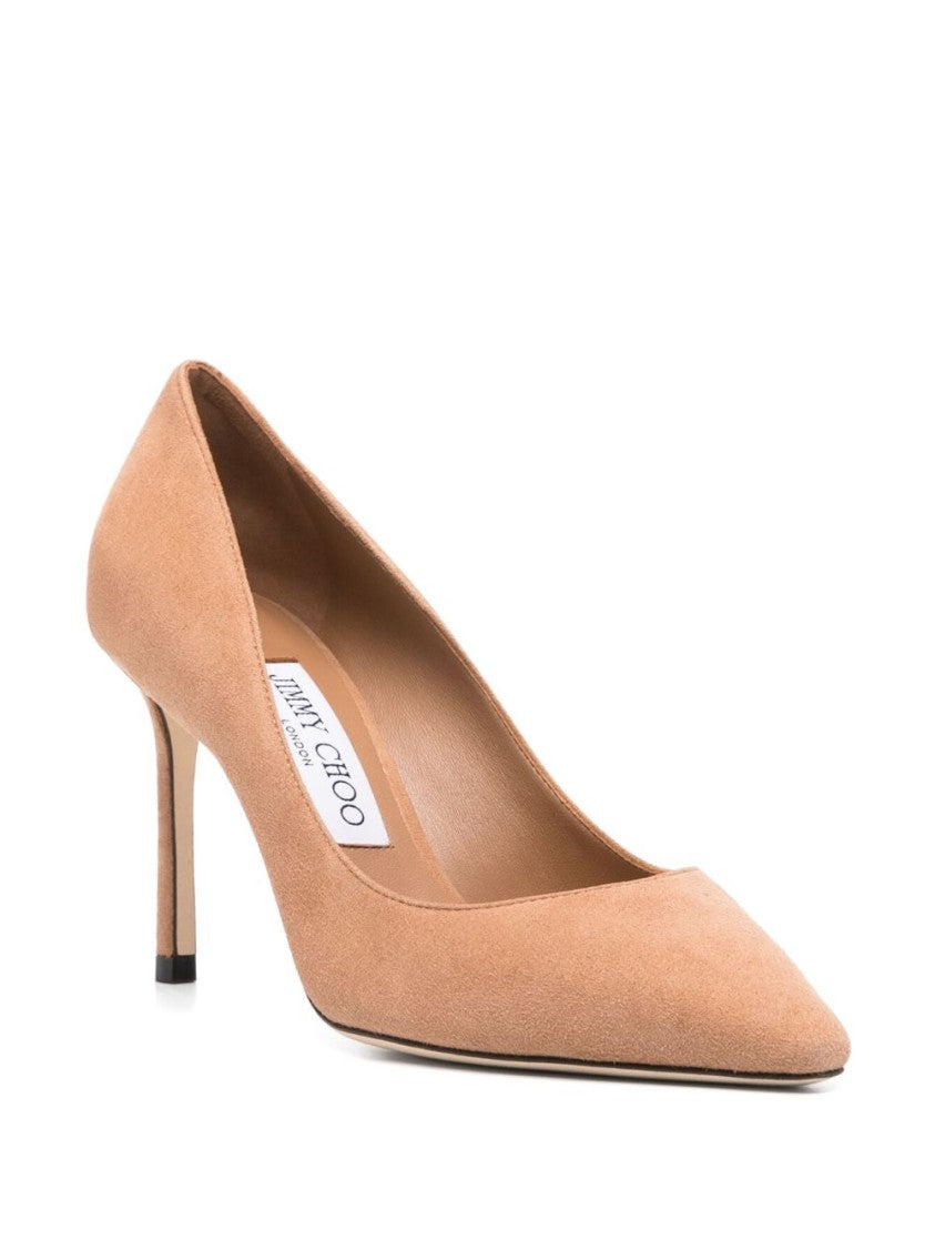 Jimmy Choo Pointed Toe Slip-On Pumps With High Stiletto Heel