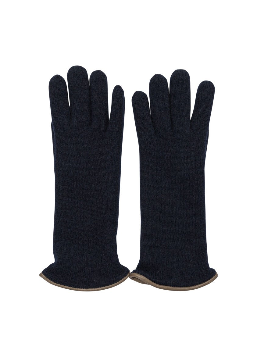 Restelli Double-Layered Cashmere Gloves With Nappa Leather Hem