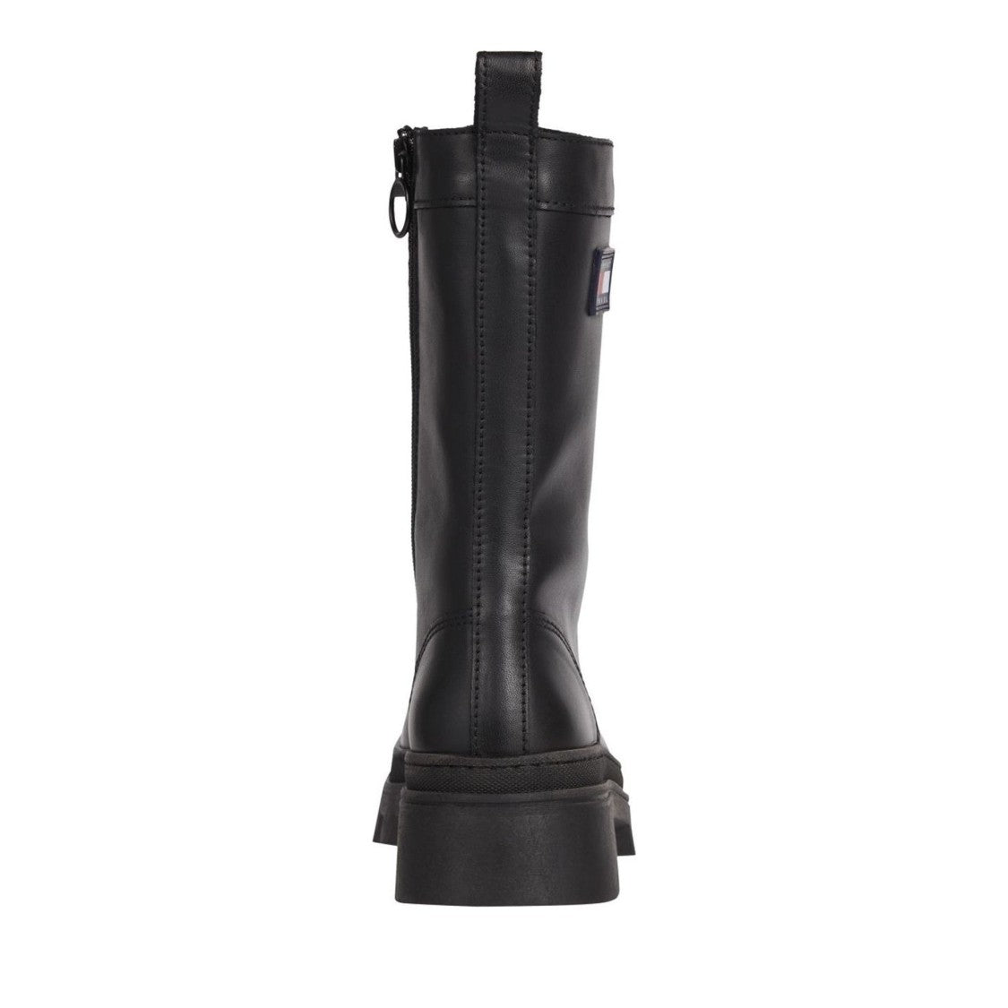 Tommy Jeans Twelve Black Sleek Lace-Up Leather Boots