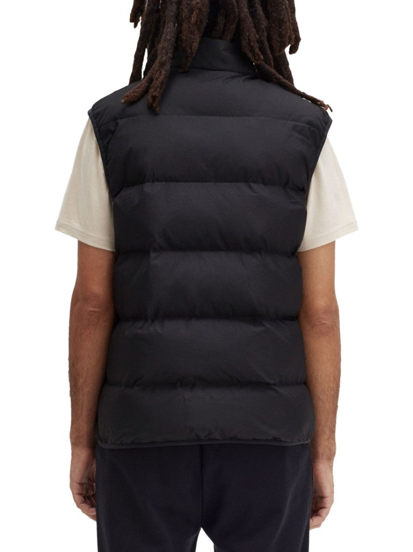 Fred Perry Quilted Padded Thermal Vest With High Collar