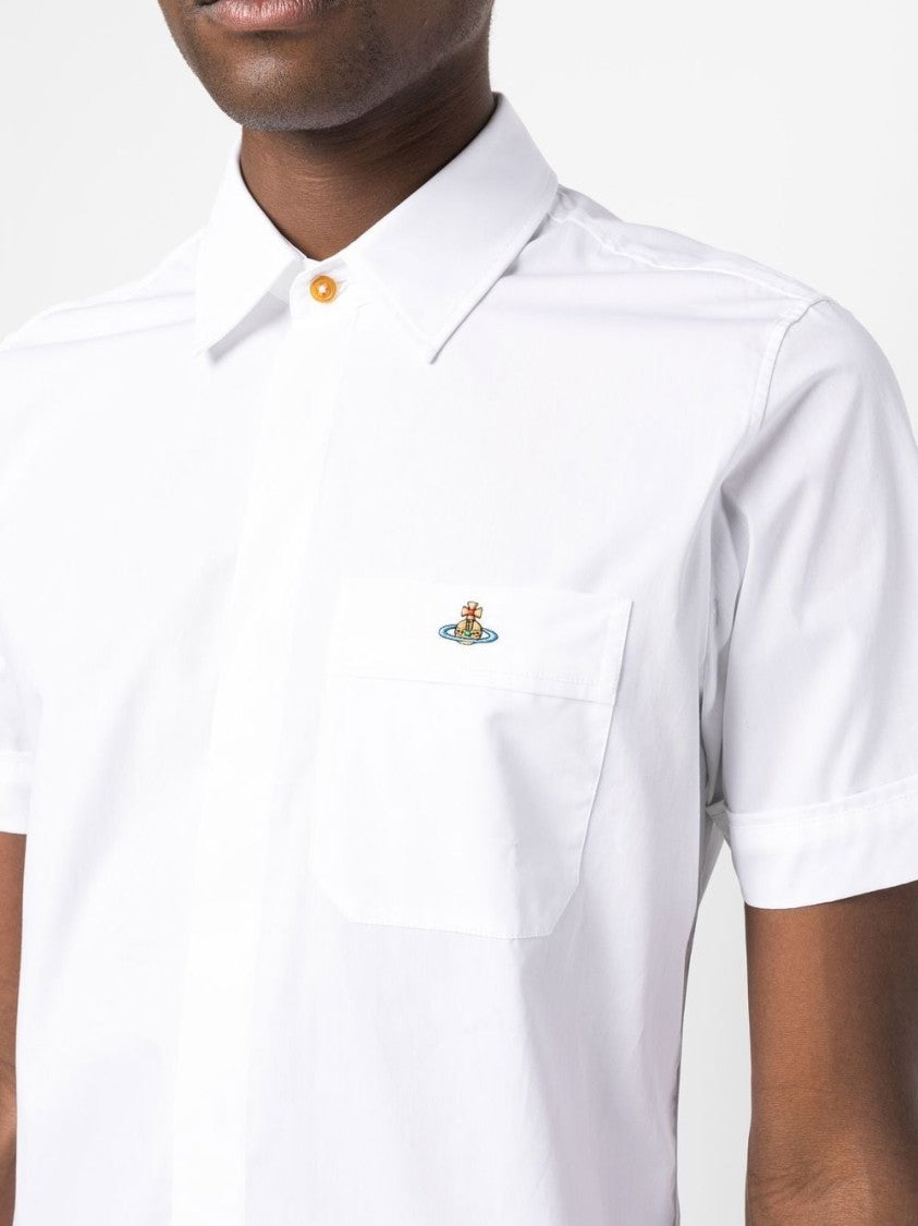 Vivienne Westwood White Organic Orb Logo Short Shirt