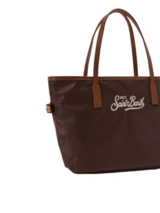 Mc2 Saint Barth Structured Medium City Bag With Embroidered Logo