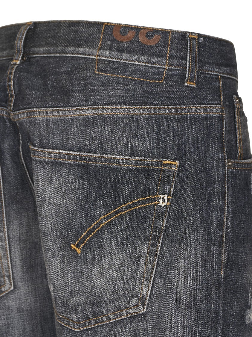 Dondup Relaxed Fit Distressed Denim Trousers With Rolled Cuffs