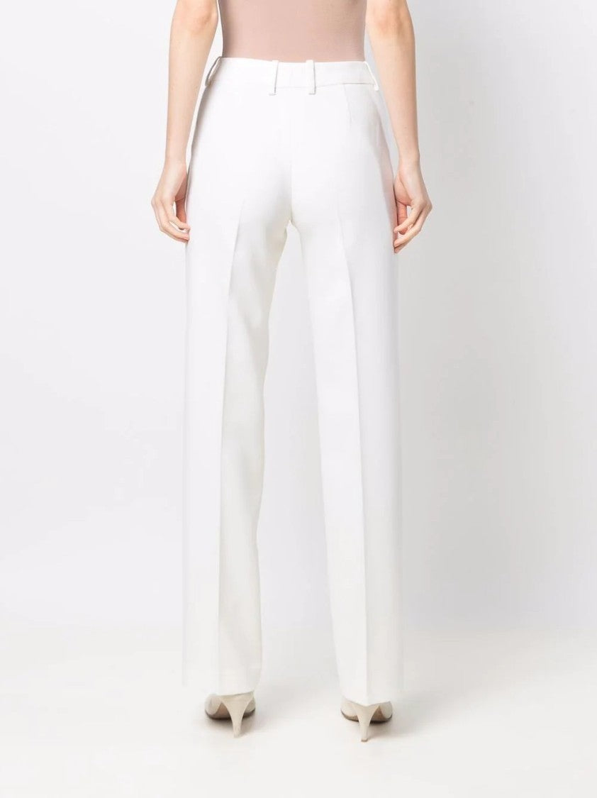 Ermanno Scervino Tailored White Trousers With High Waist
