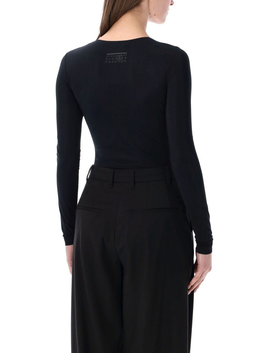 Mm6 By Maison Margiela Numeric Second Skin Jersey Bodysuit