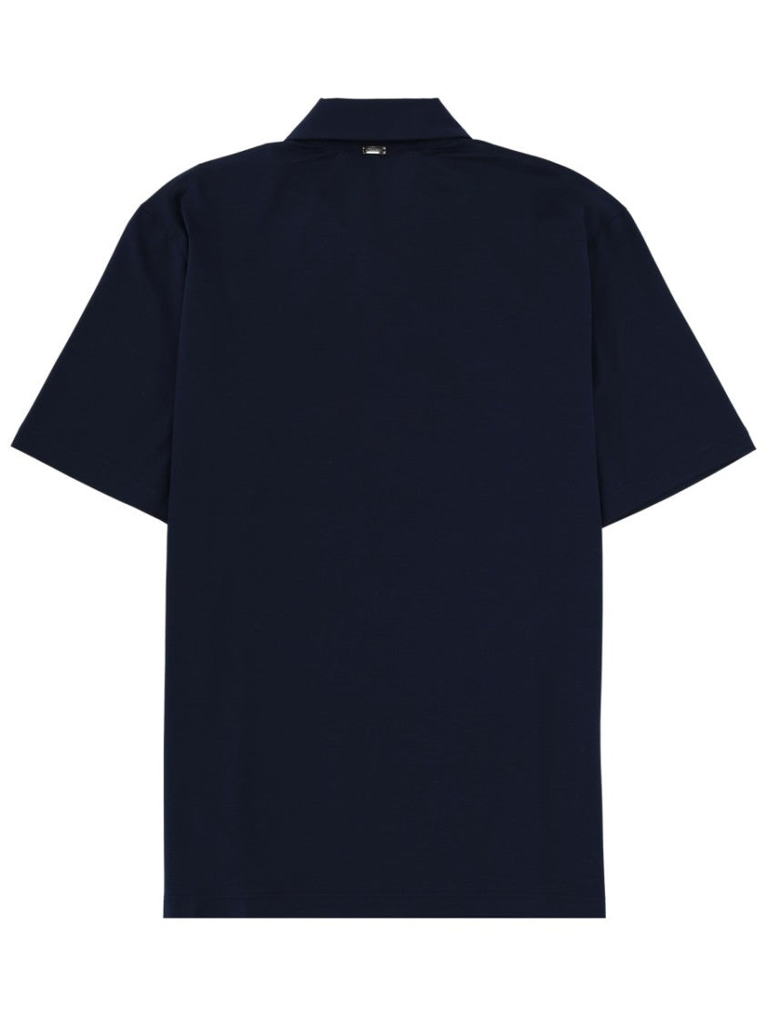 Herno Traditional Collar Deep Navy Polo Shirt
