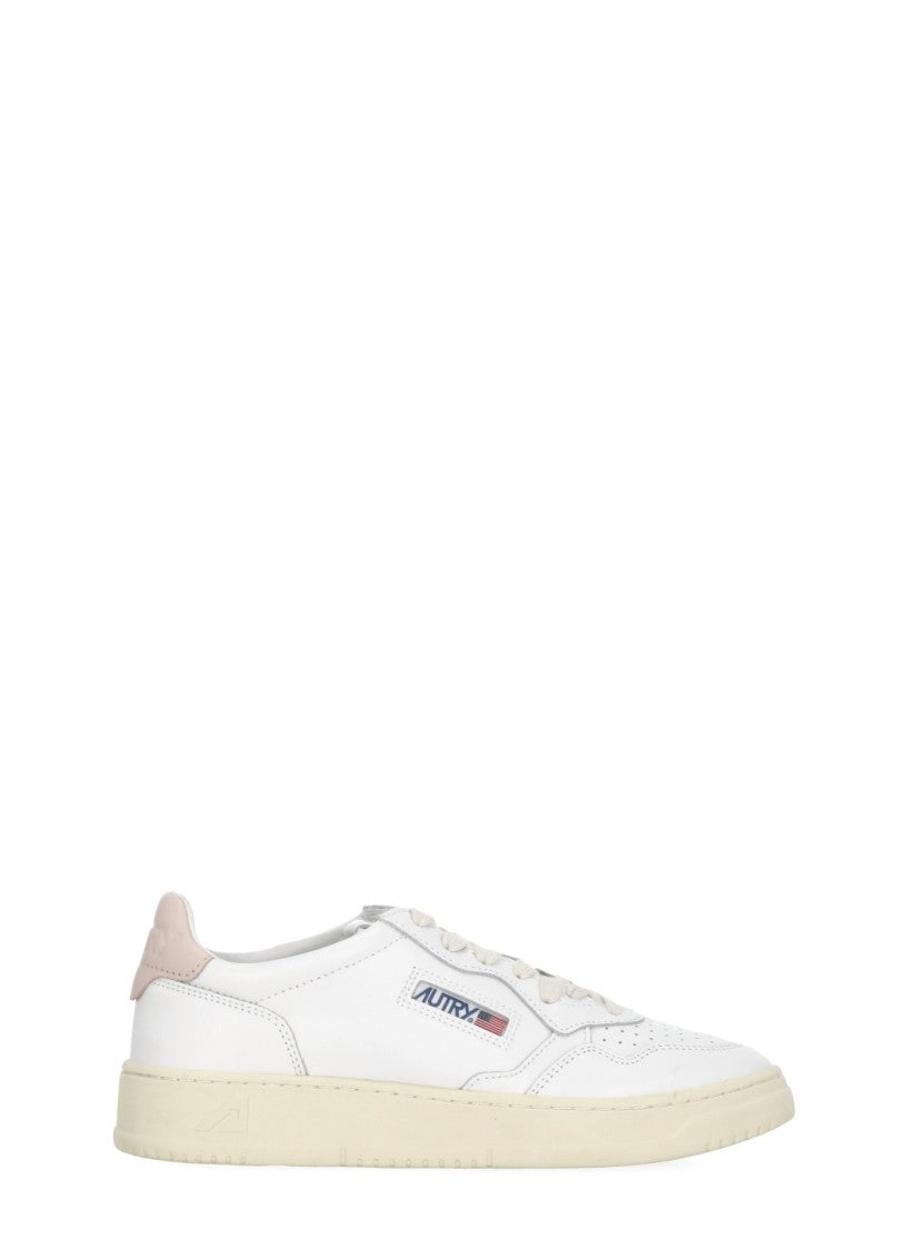 Autry White Medalist Low Leather-Blend Sneakers