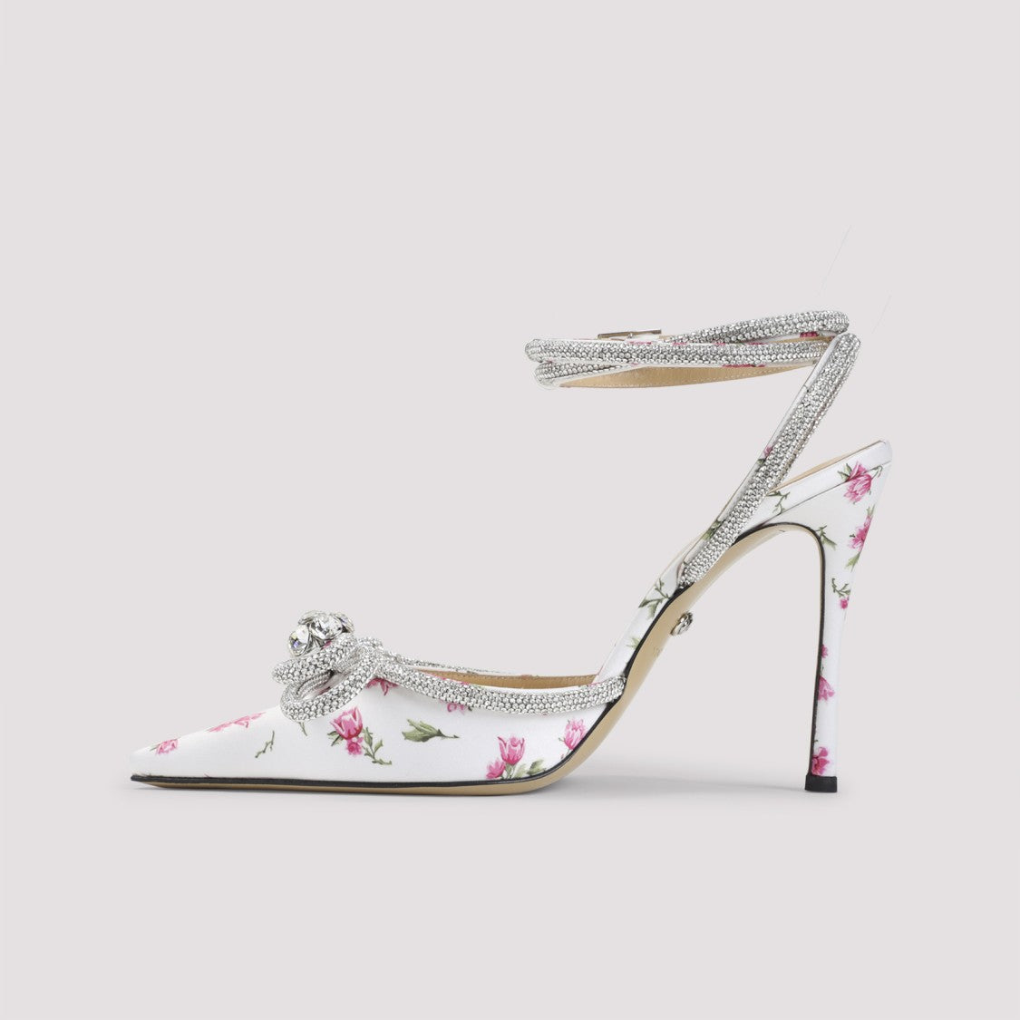 Mach & Mach Pointed-Toe High-Heeled Sandals With Rhinestone Knot Detail