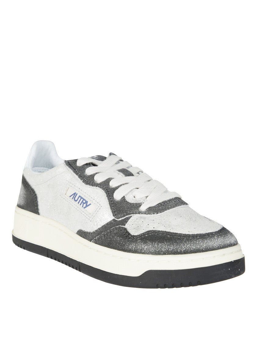 Autry White Grey Overlays Low-Top Sneakers