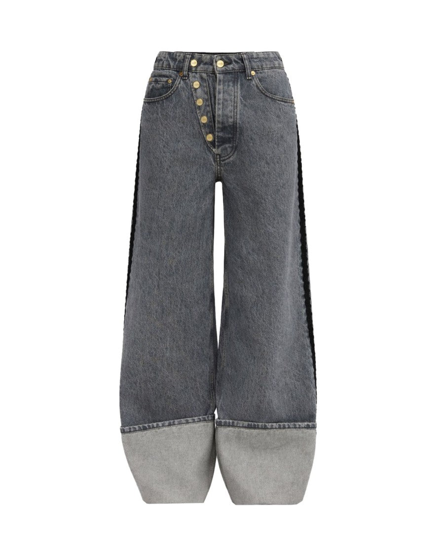 Ganni Baggy Double Fly Slate Grey Jeans