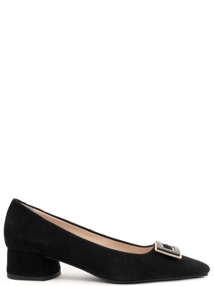 Sergio Moretti Classic Closed Mid-Heel Pumps With Buckle Detail