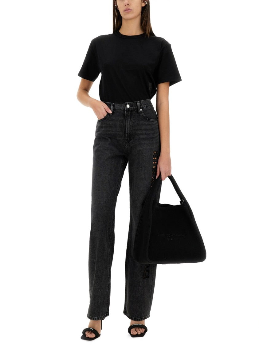 T By Alexander Wang Wide-Leg Cut-Out Denim Jeans