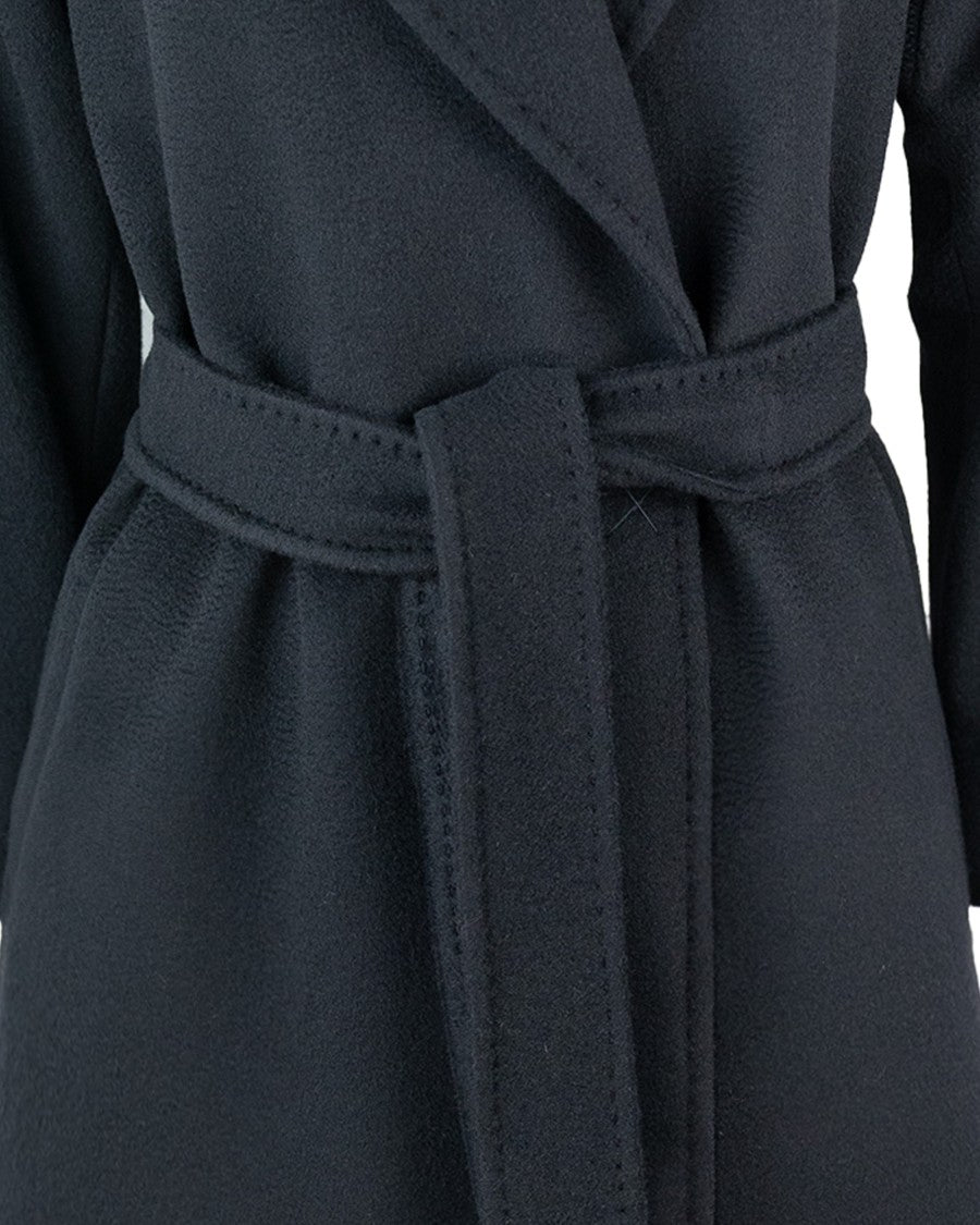 Max Mara Midi-Length Draped Coat With Flared Silhouette And Wide Lapel