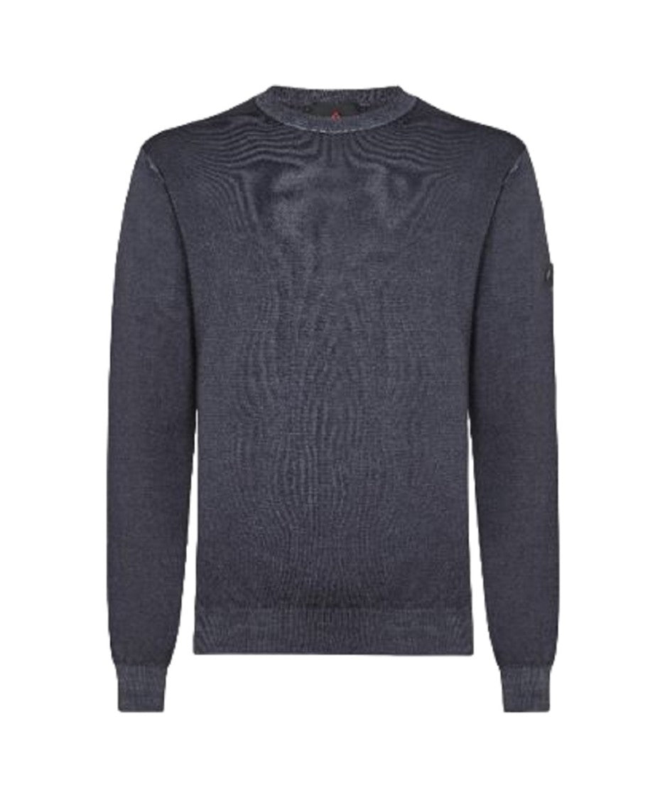 Peuterey Acid-Dyed Merino Wool Crew-Neck Sweater Logo