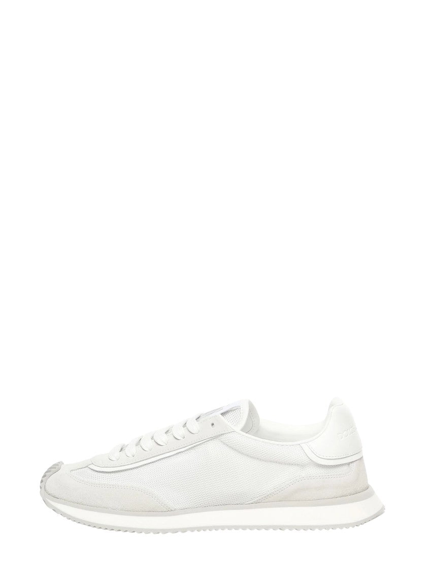Dolce & Gabbana White Low-Profile Logo Leather Sneakers