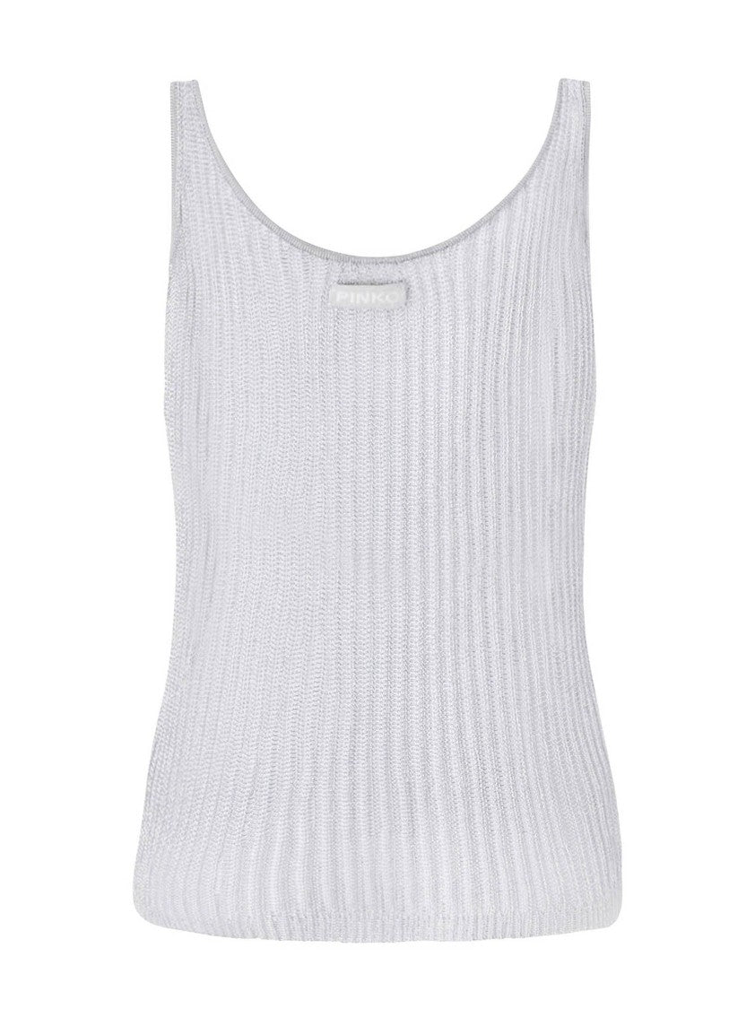 Pinko Scoop Neck Sleeveless Grey Top