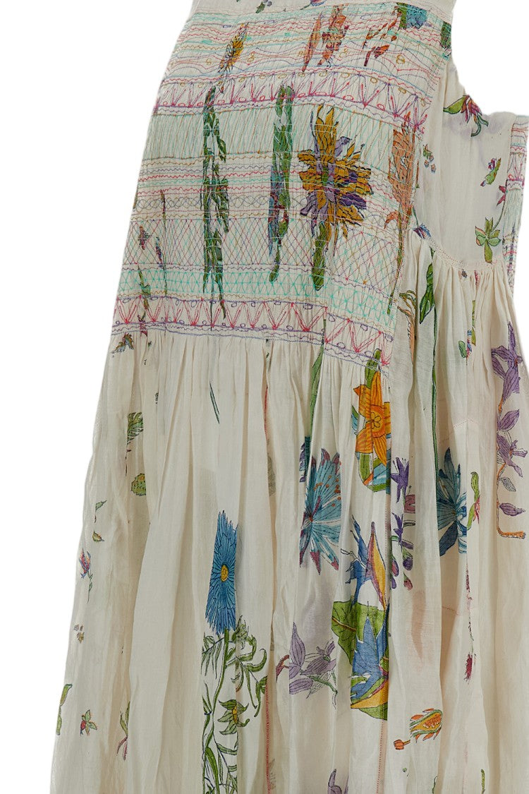 Injiri Multicolor Floral-Print Cotton-Silk Rosalyn Dress