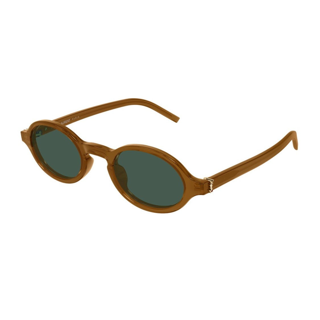 Saint Laurent Brown Monogram Acetate Oval Sunglasses