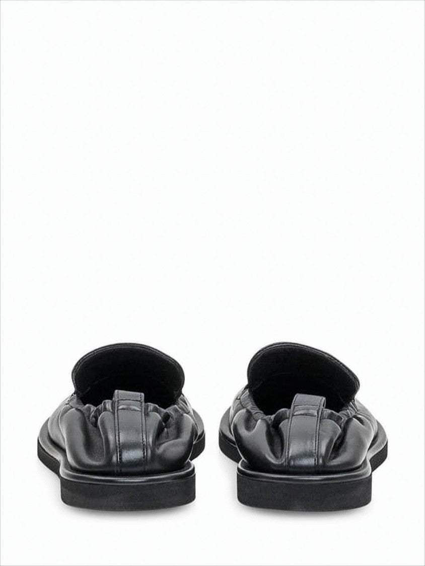 Studio Nicholson Minimalist Black Leather Slip-On Loafers