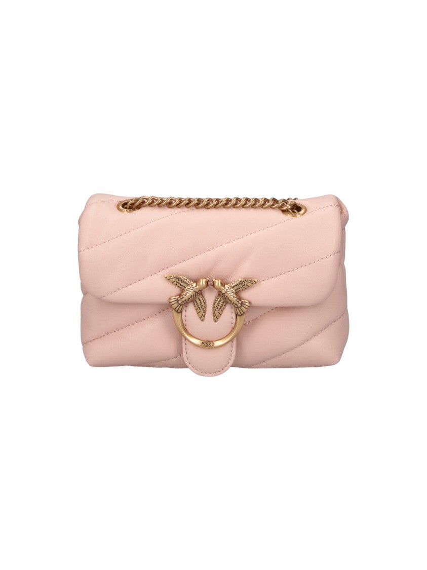 Pinko Pink Quilted Leather Mini Love Baby Puff Shoulder Bag