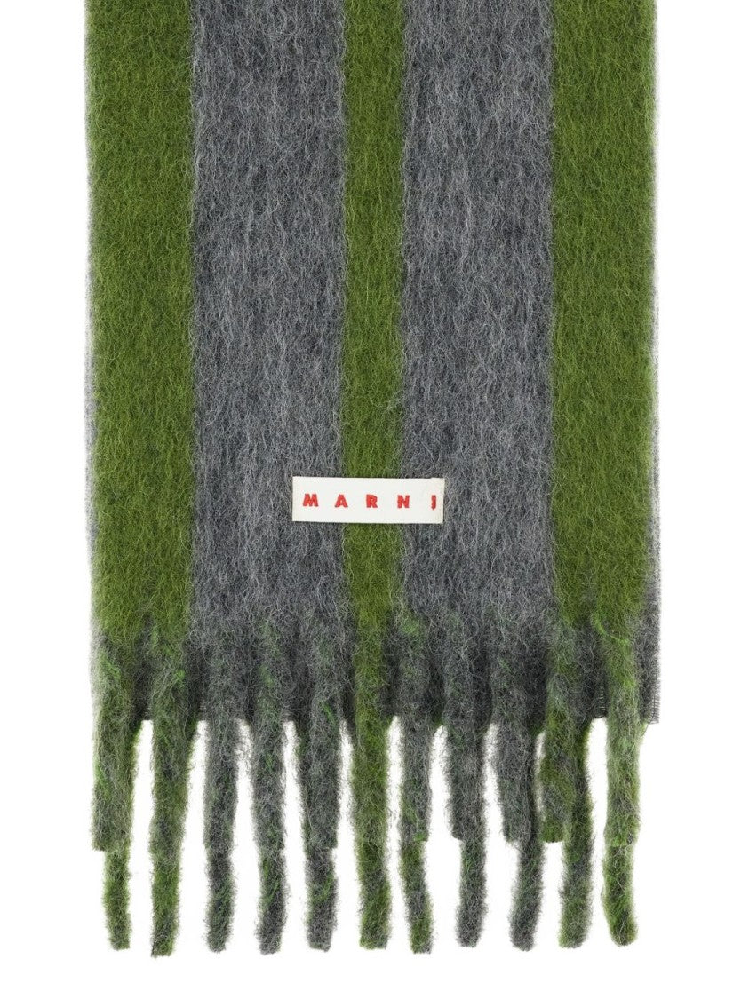 Marni Contrasting Double Stripe Rectangular Scarf