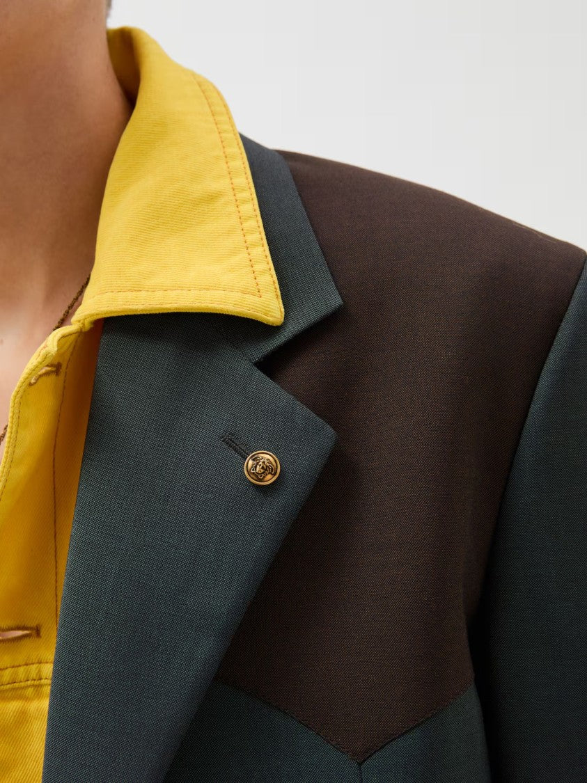 Versace Grey Medusa Accessory Wool Blazer