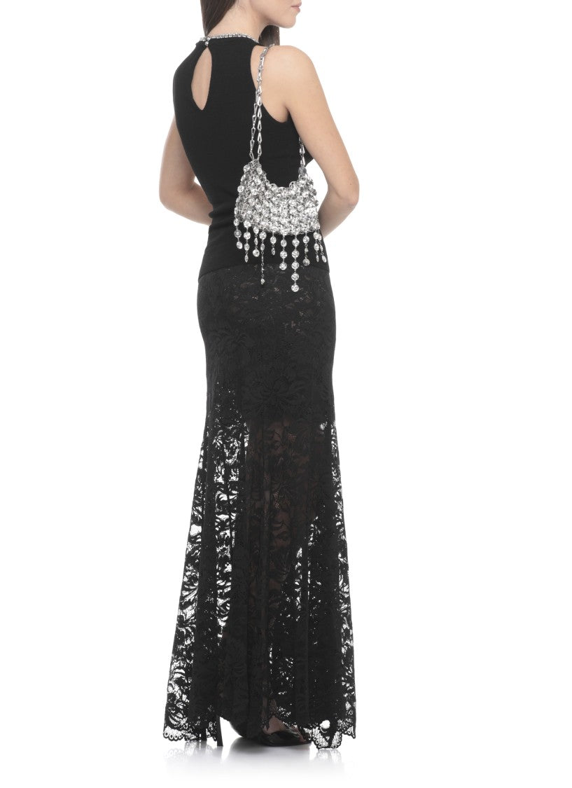 Rabanne Silver All-Over Strass Embellishment Shoulder Bag