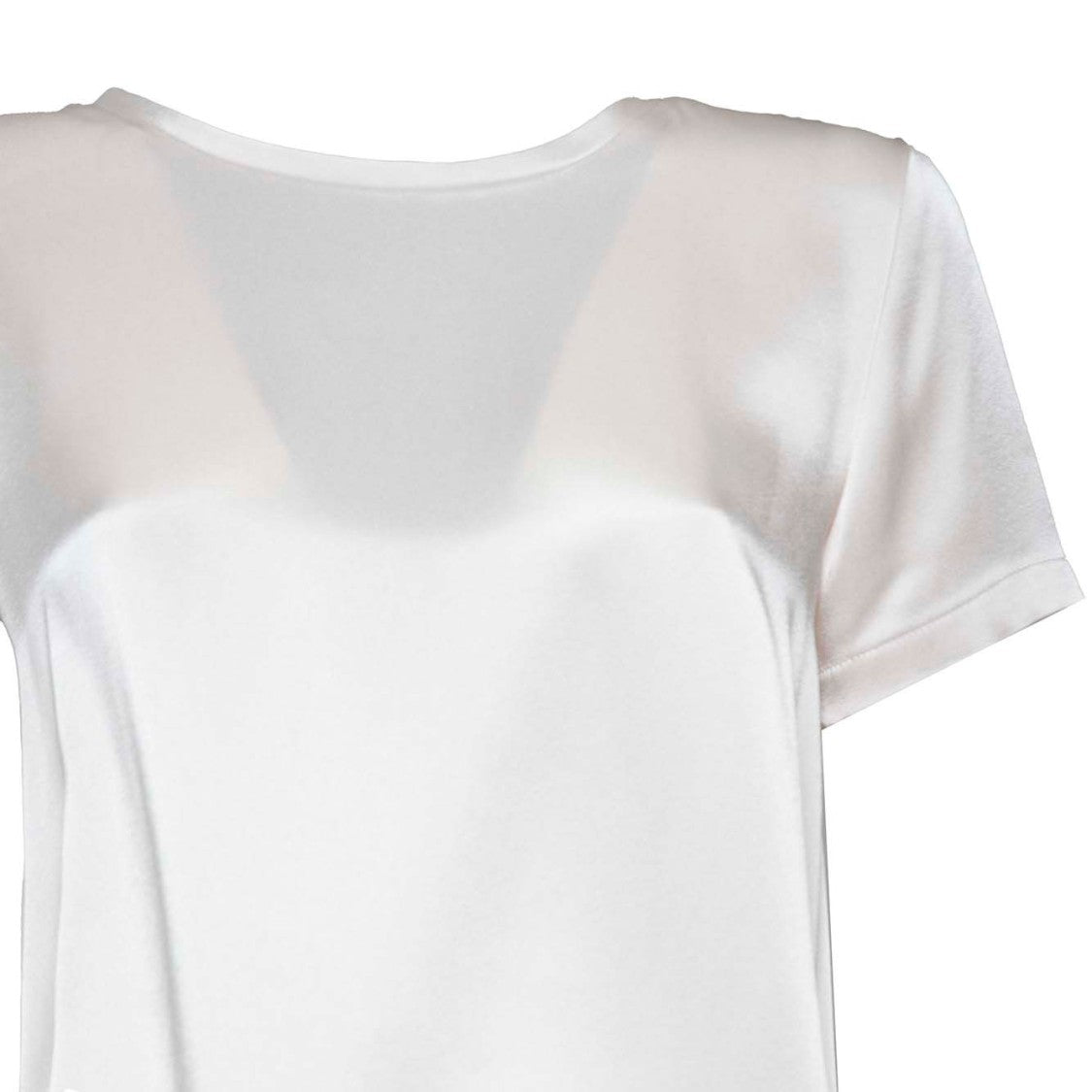 Max Mara Rebecca T-Shirt In Ivory Viscose Satin