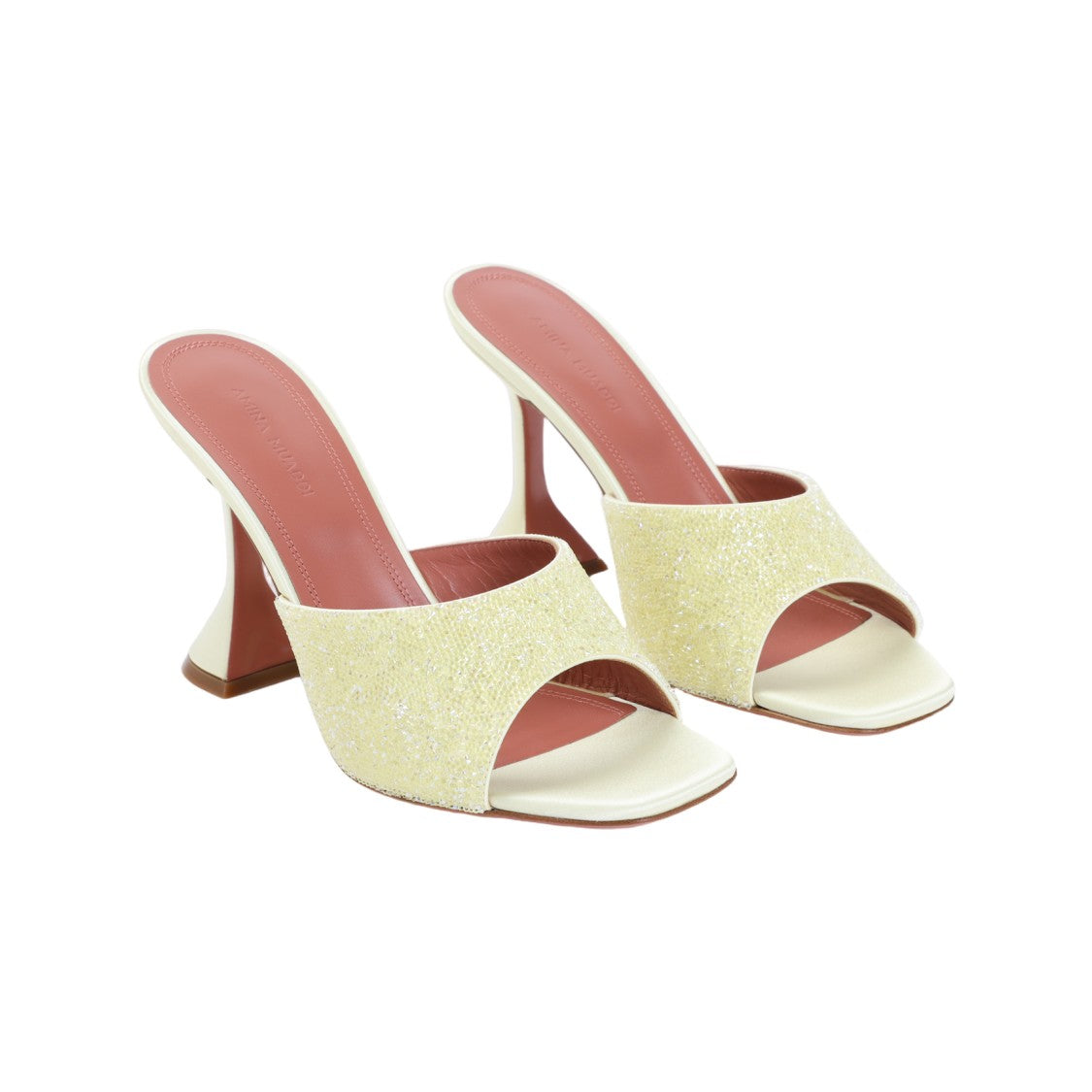 Amina Muaddi Satin Sandals With Crystal Embellishment