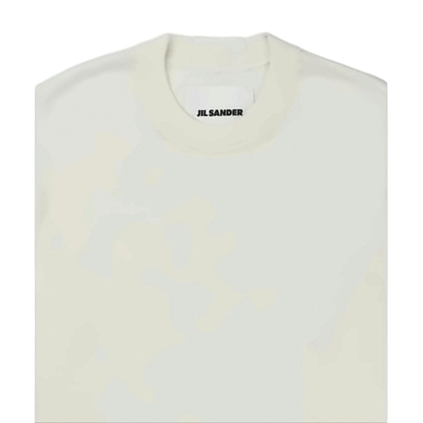 Jil Sander Minimalist White Wool Sweater With Raglan Sleeves