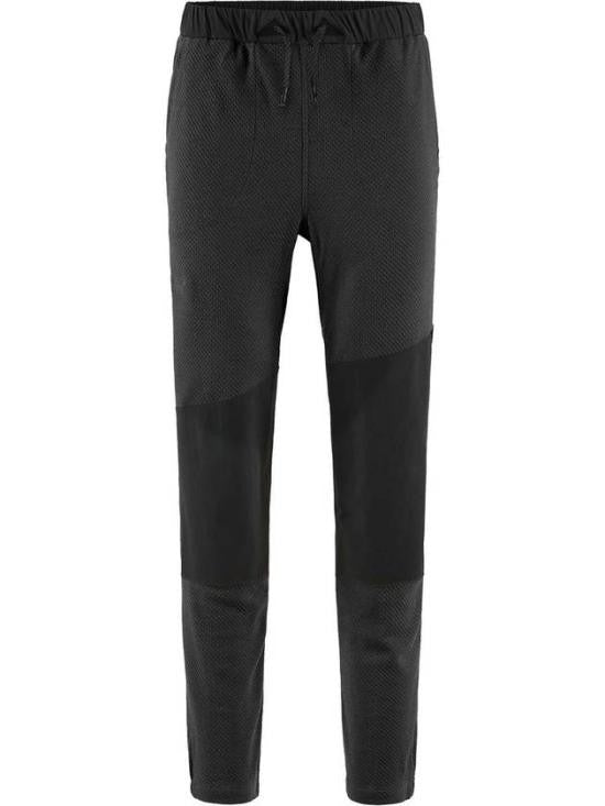 Klattermusen Textured Black Straight Pants With Reinforced Knee Panels