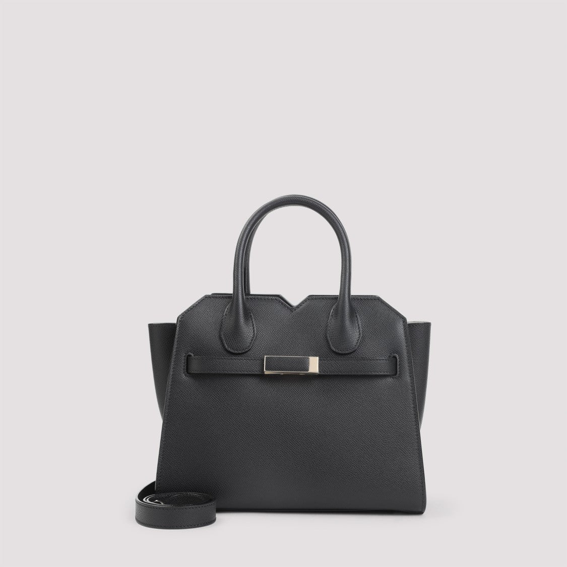 Valextra Black Calf Leather Milano Mini Handbag