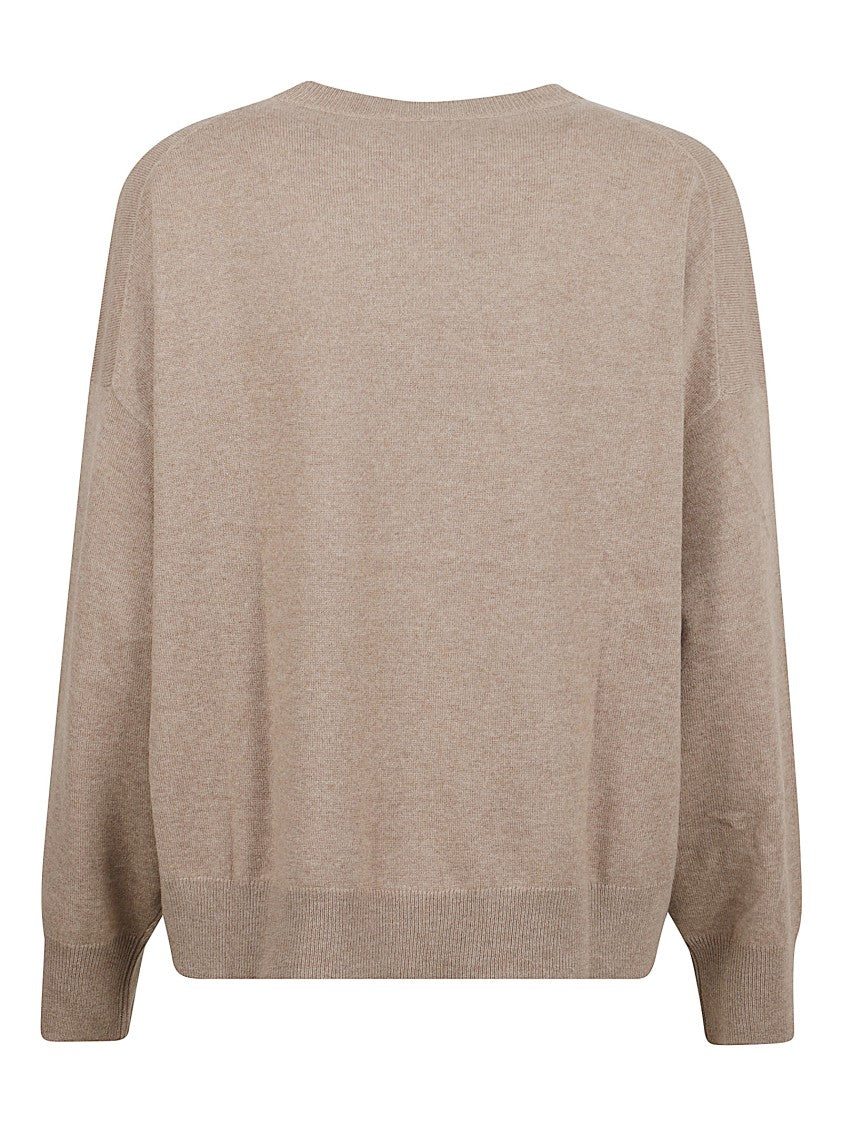 Brunello Cucinelli Brown Cashmere Sweater With Round Neckline