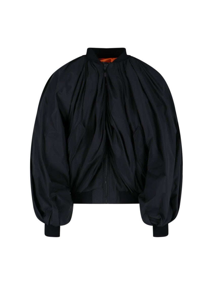 Balenciaga Draped Bomber Jacket – Black