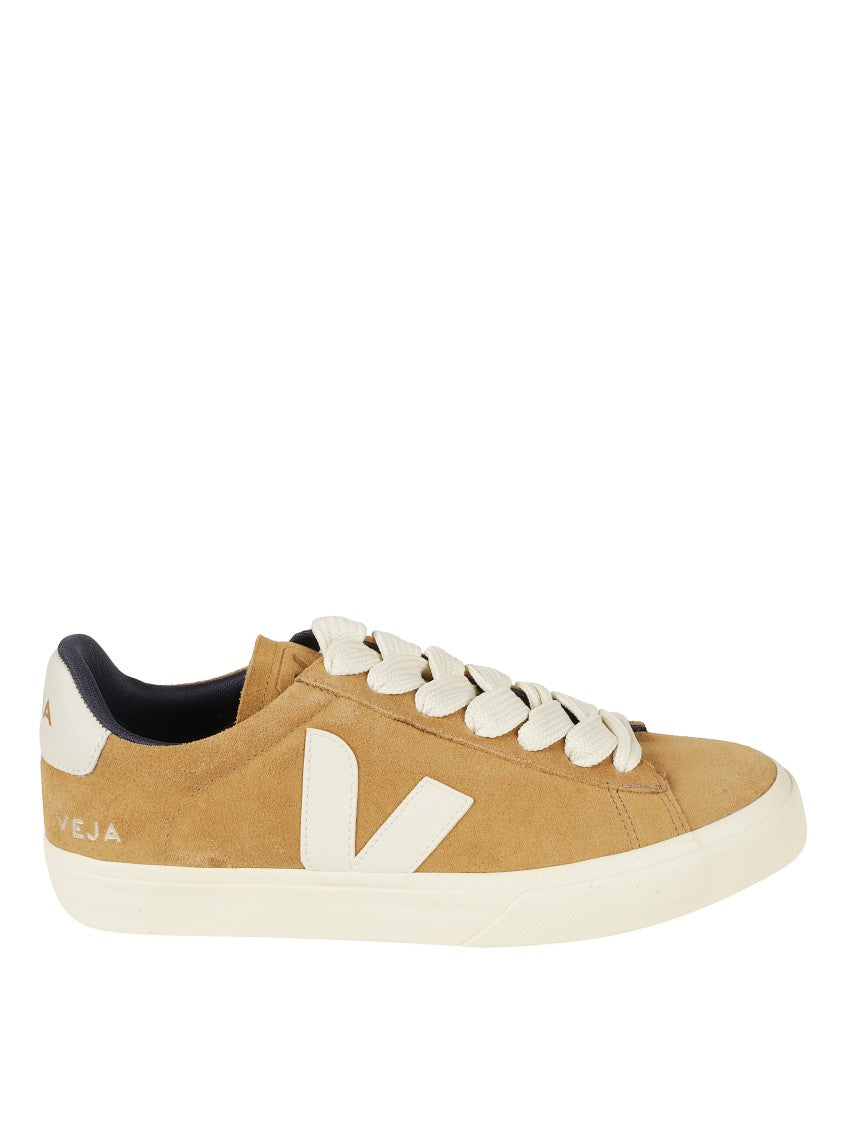 Veja Brown Suede Low-Top Sneakers With Contrasting Logo