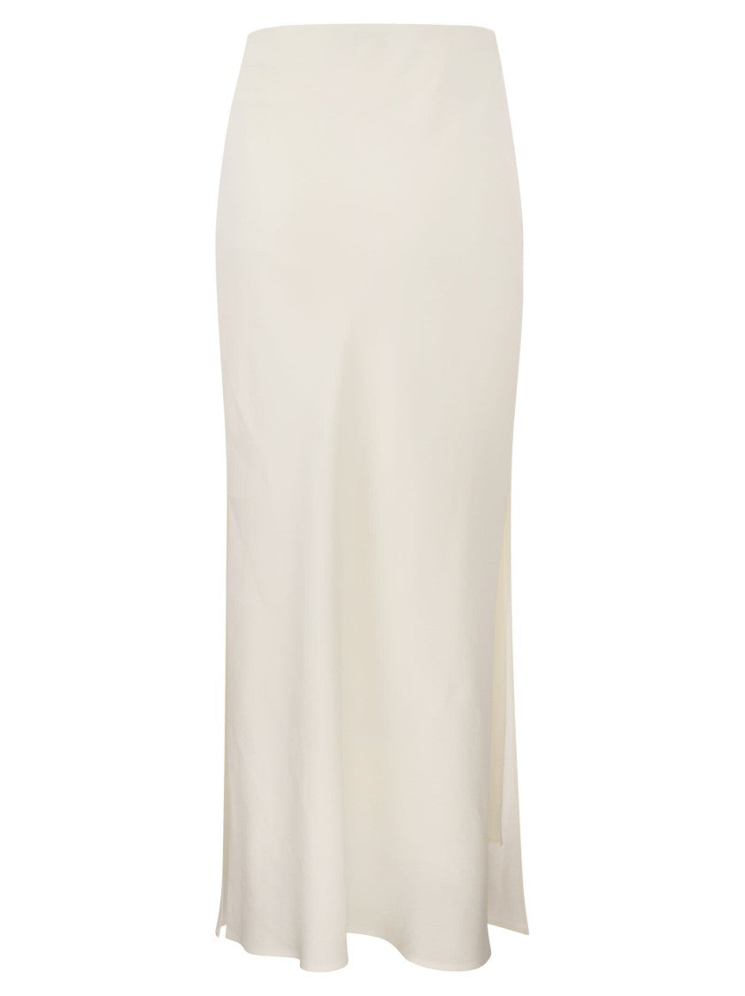 Brunello Cucinelli Viscose And Linen Long Pencil Skirt