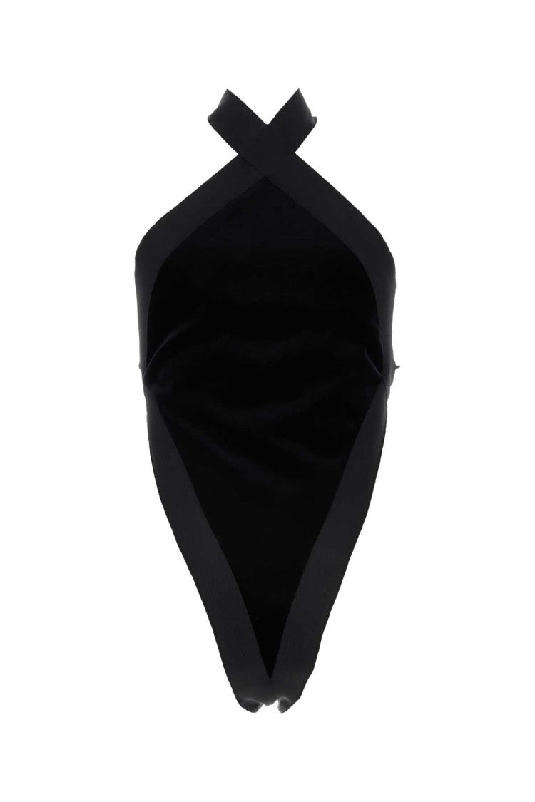 Saint Laurent Black Velvet Bodysuit