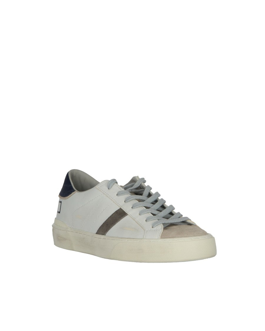 D.A.T.E Hill Low Scratch White/Blue Sneakers