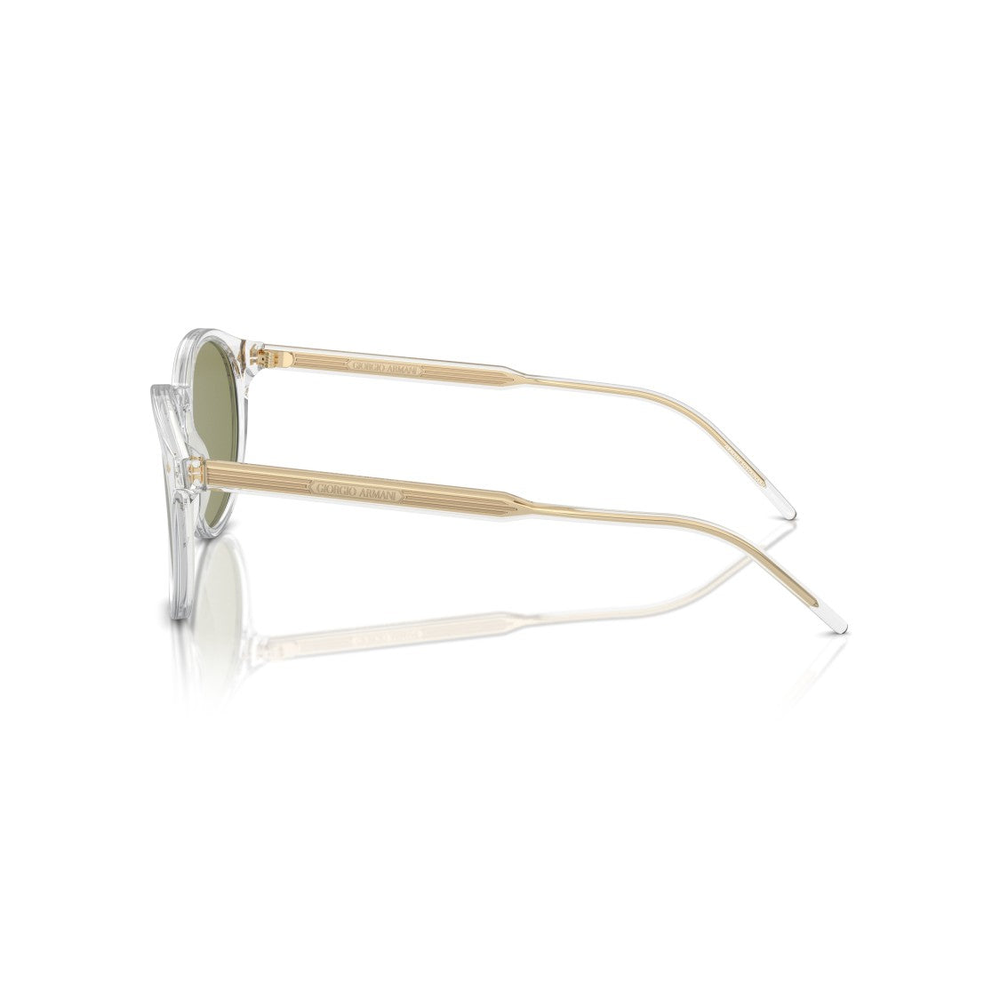 Giorgio Armani 0Ar8211 Round Clear Acetate Sunglasses With Golden Accents