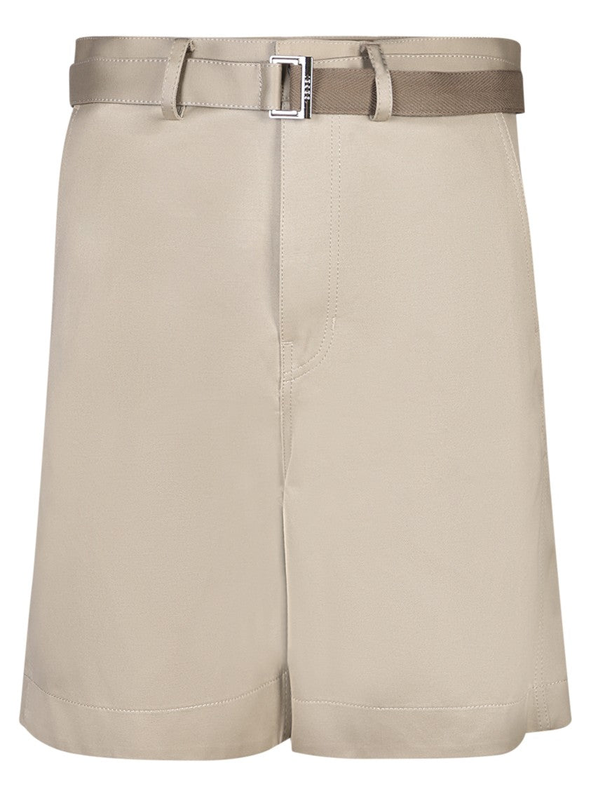 Sacai Beige Cotton Shorts