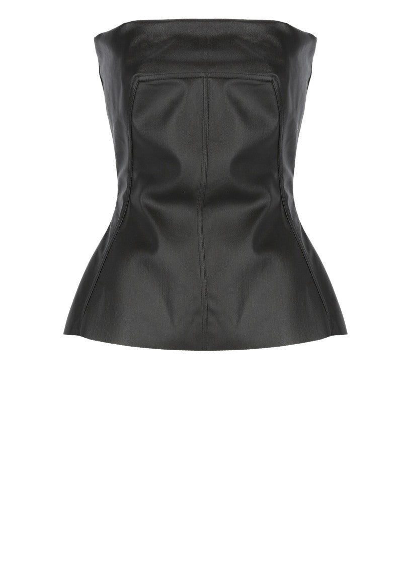 Rick Owens Fitted Black Cotton Top