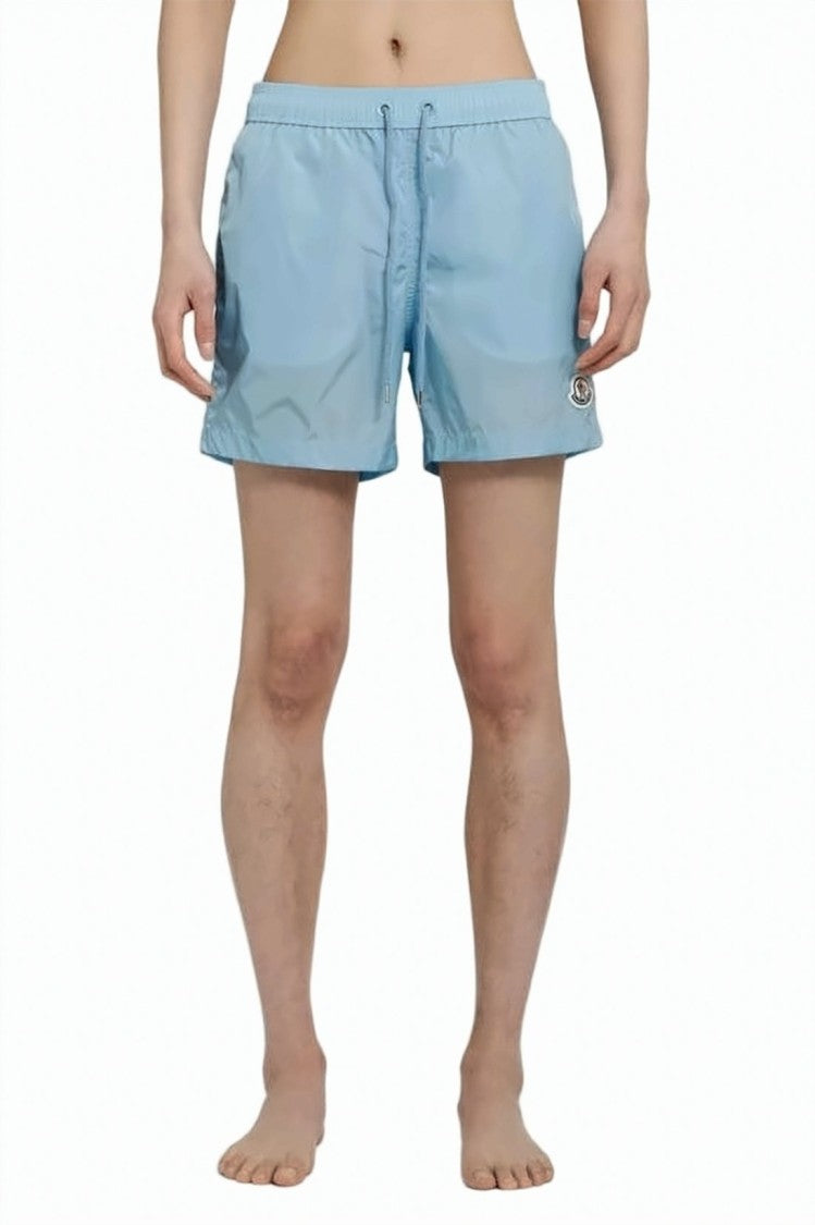 Moncler Light Blue Relaxed-Fit Swim Shorts