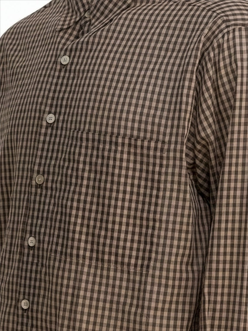 Auralee Classic Gingham Check Long-Sleeve Shirt