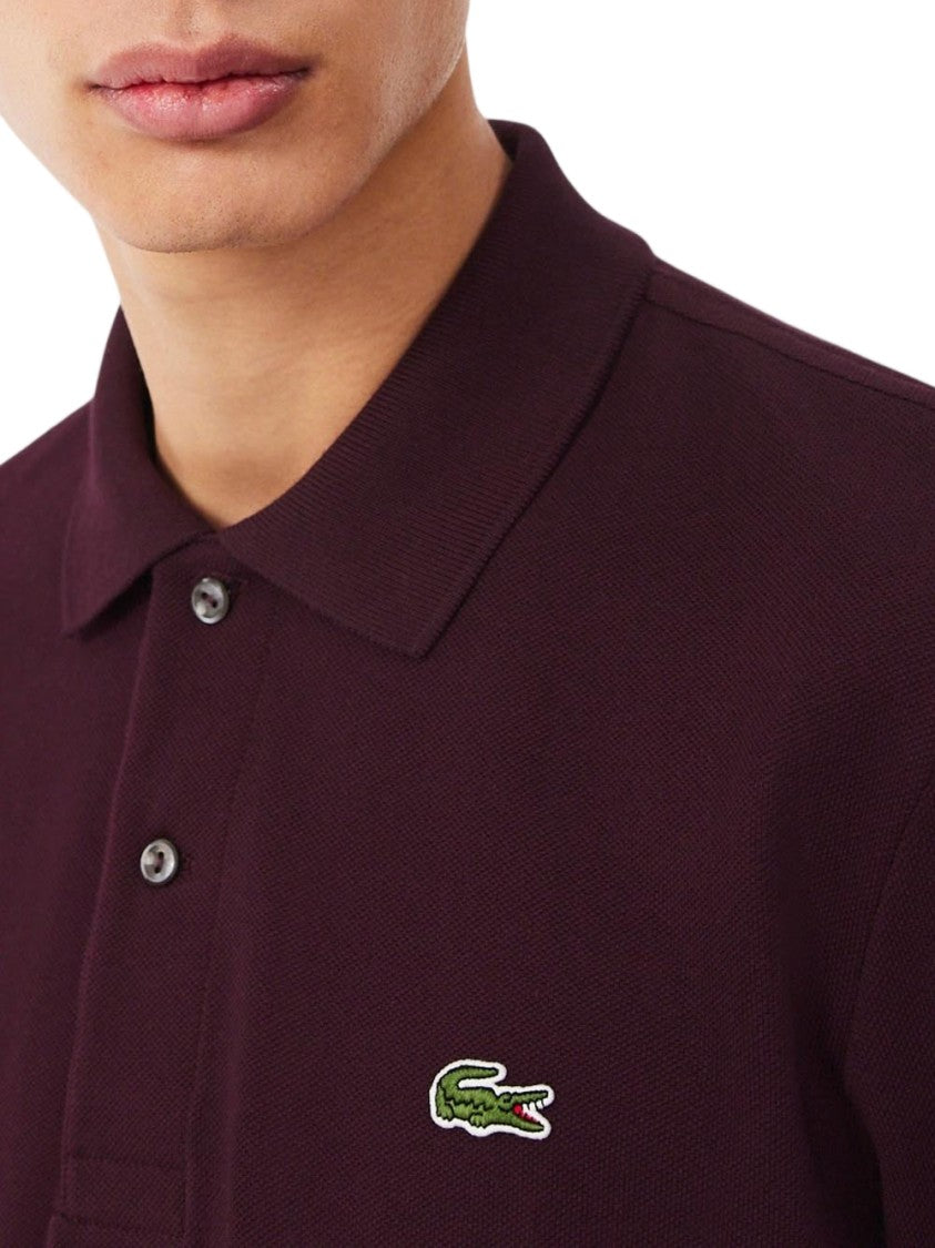 Lacoste Burgundy Long-Sleeve Polo Shirt