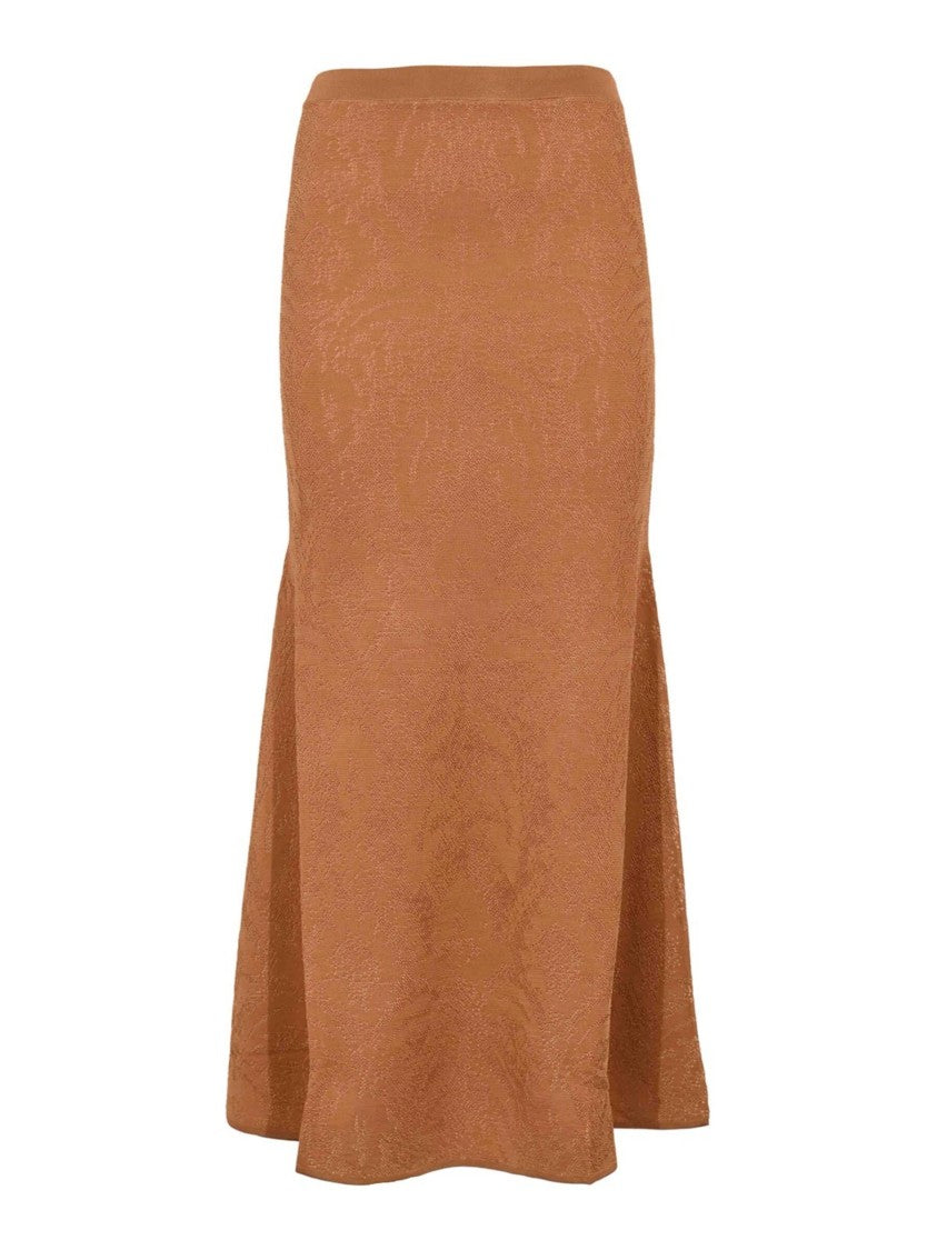 Twin-Set Fitted Midi Skirt With Textured Jacquard Pattern