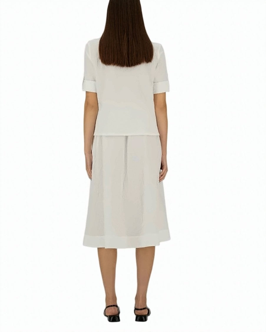 Herno Mmlrane Cotton Blend Flared Skirt